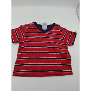Tommy Hilfiger Baby T-Shirt Stripe Size 6-12 Months Logo Red & Blue